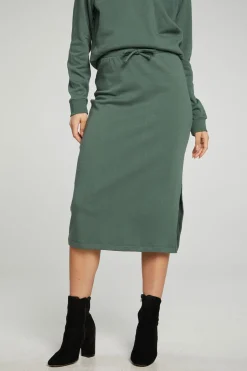 Women Chaser Brand Midi Drawstring Skirt With Side Slit