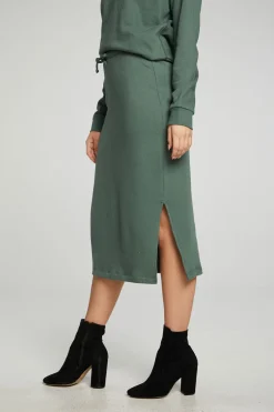 Women Chaser Brand Midi Drawstring Skirt With Side Slit