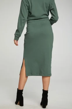 Women Chaser Brand Midi Drawstring Skirt With Side Slit