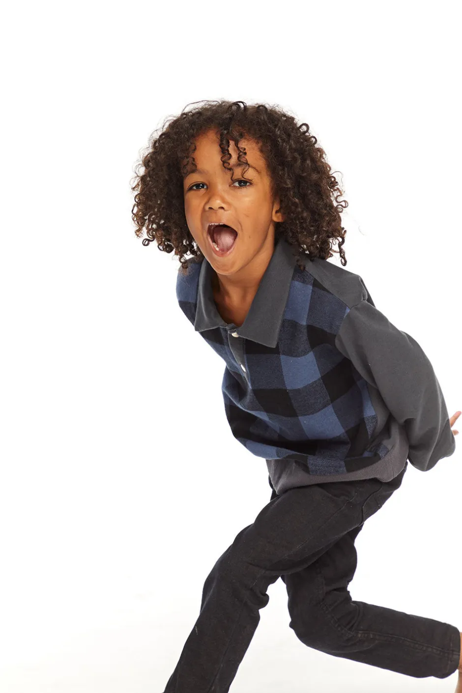 Kids/BOY Chaser Brand Mike Ghost Plaid Collared Shirt
