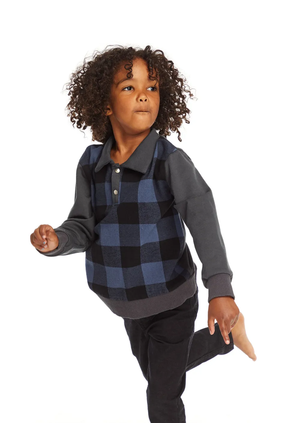 Kids/BOY Chaser Brand Mike Ghost Plaid Collared Shirt