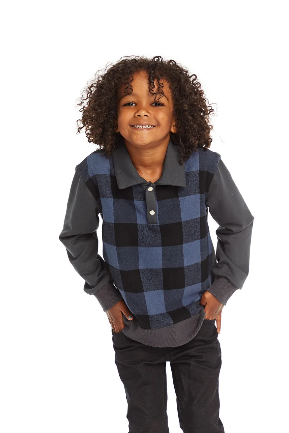 Kids/BOY Chaser Brand Mike Ghost Plaid Collared Shirt