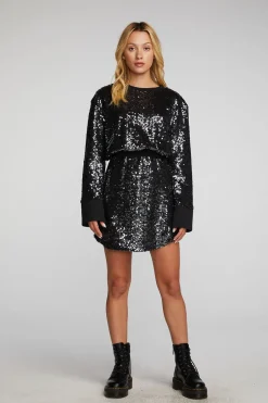 Women Chaser Brand Mini Dress With Wide Sleeves