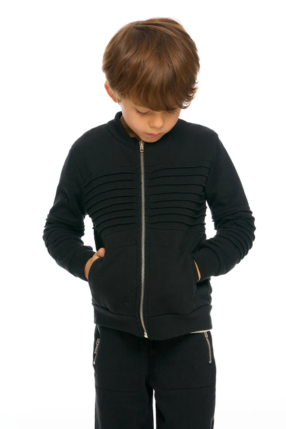 Kids/BOY Chaser Brand Mock Neck Moto Zip Jacket