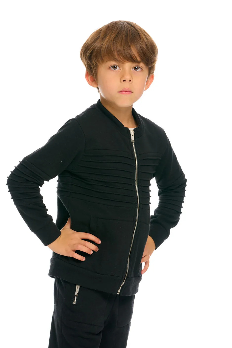 Kids/BOY Chaser Brand Mock Neck Moto Zip Jacket