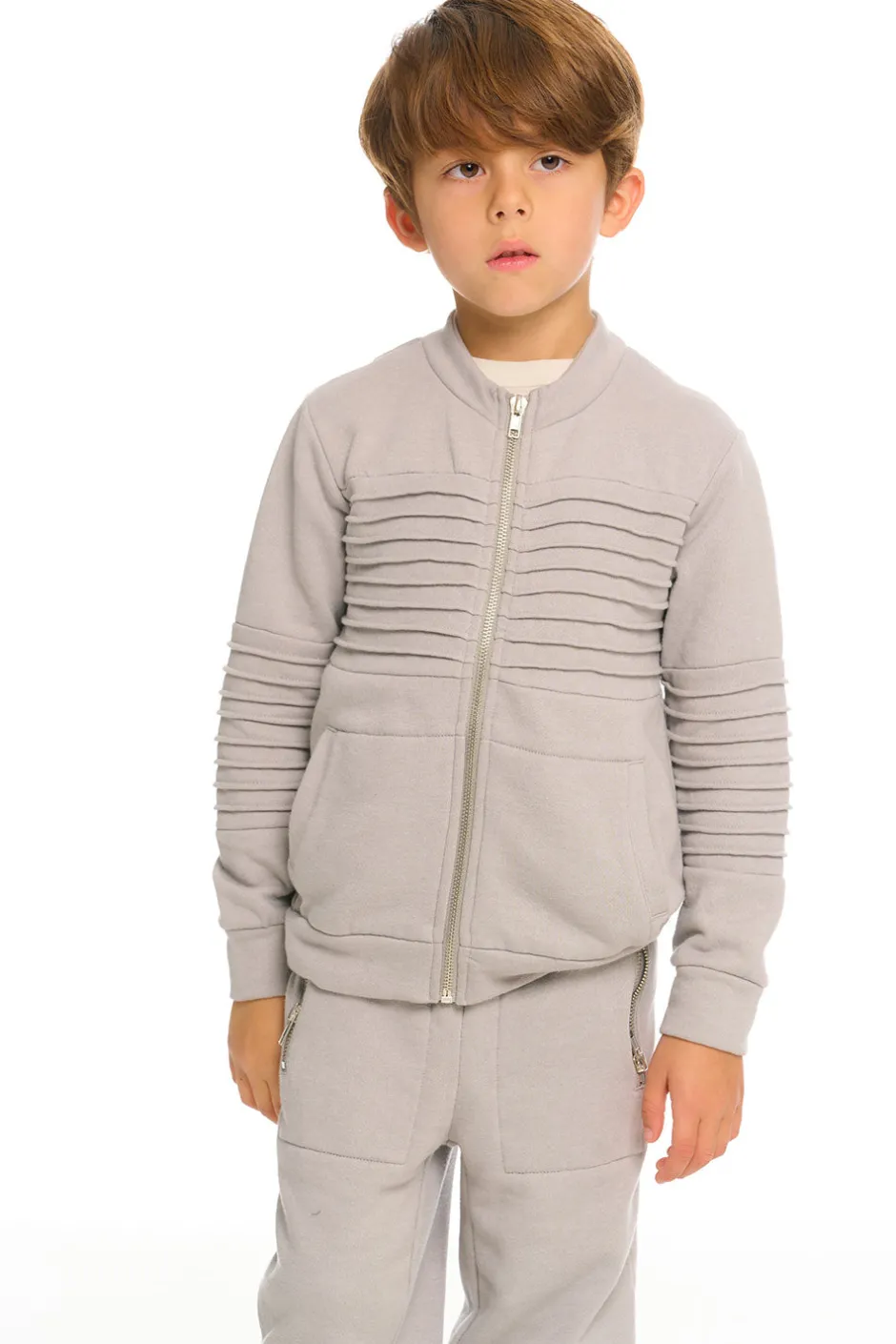 Kids/BOY Chaser Brand Mock Neck Moto Zip Jacket