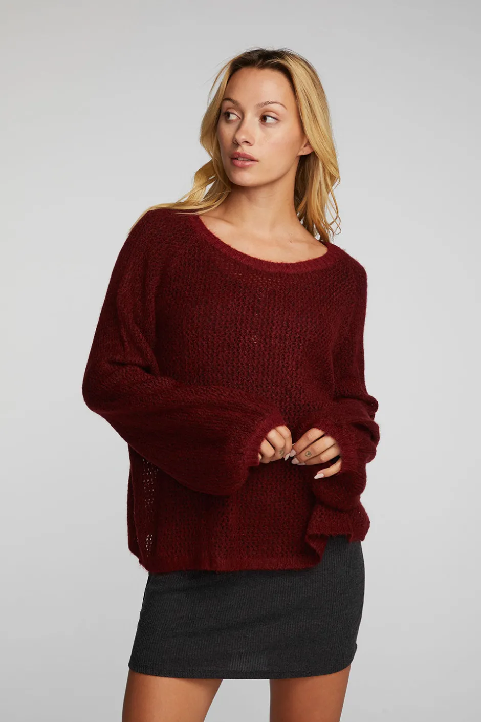 Women Chaser Brand Mohair Sweater Knit Belle Pullover