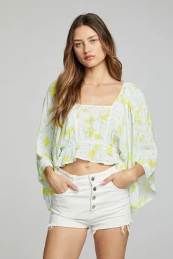 Women Chaser Brand Monarch Crop Top - Daisy Floral Print