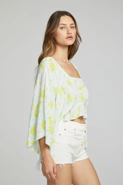 Women Chaser Brand Monarch Crop Top - Daisy Floral Print