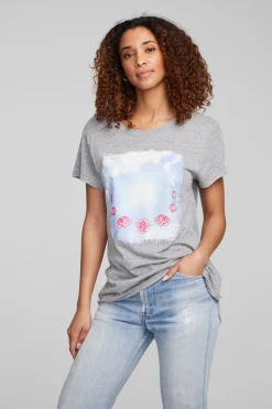 Women Chaser Brand Moon And Roses Tee