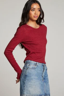 Women Chaser Brand Moonlight Blood Red Long Sleeve
