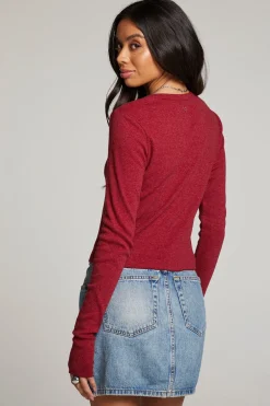 Women Chaser Brand Moonlight Blood Red Long Sleeve