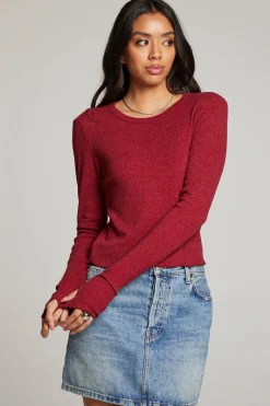 Women Chaser Brand Moonlight Blood Red Long Sleeve