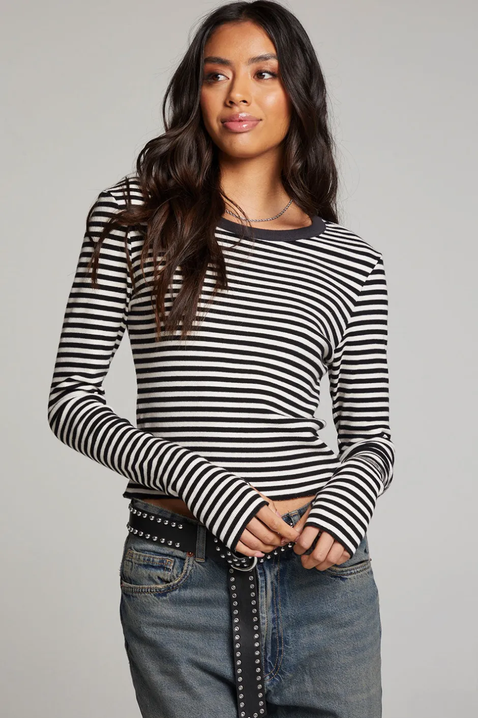 Women Chaser Brand Moonlight Punk Stripe Long Sleeve
