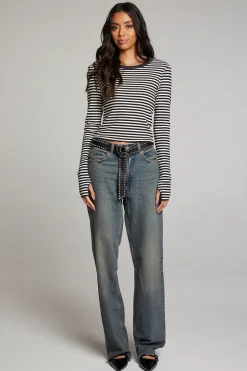 Women Chaser Brand Moonlight Punk Stripe Long Sleeve