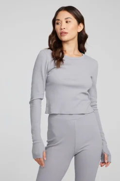 Women Chaser Brand Moonlight Silver Grey Long Sleeve