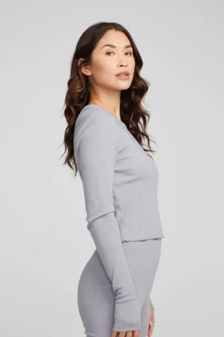 Women Chaser Brand Moonlight Silver Grey Long Sleeve