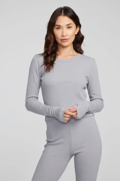 Women Chaser Brand Moonlight Silver Grey Long Sleeve