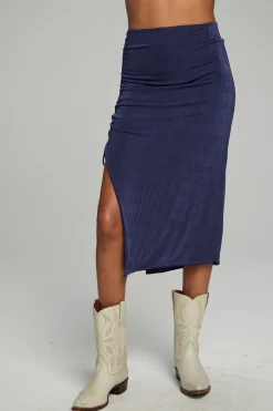 Women Chaser Brand Mullen Midi Skirt - Dark Denim