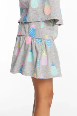 Kids Chaser Brand Multi Pineapple Girls Peplum Skort