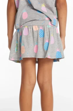 Kids Chaser Brand Multi Pineapple Girls Peplum Skort