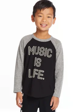 Kids/BOY Chaser Brand Music Is Life Boys Baseball Tee