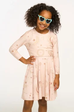 Kids Chaser Brand Mystical Sky Peplum Cozy Knit Dress