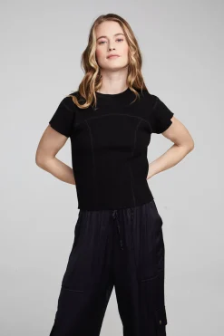 Women Chaser Brand Nahal Shadow Black Tee