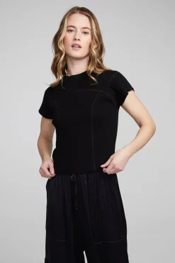 Women Chaser Brand Nahal Shadow Black Tee