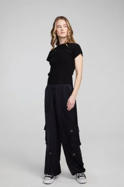 Women Chaser Brand Nahal Shadow Black Tee
