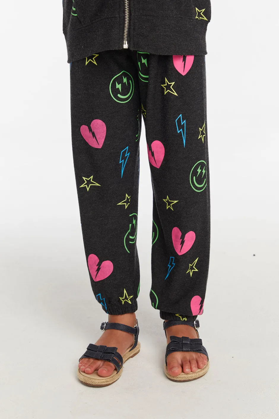 Kids Chaser Brand Neon Heart & Smiles Girls Pant