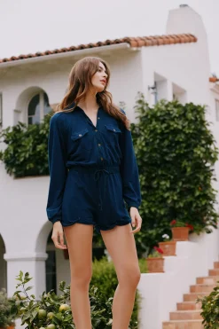 Women Chaser Brand Nocelle French Blue Jumpsuit