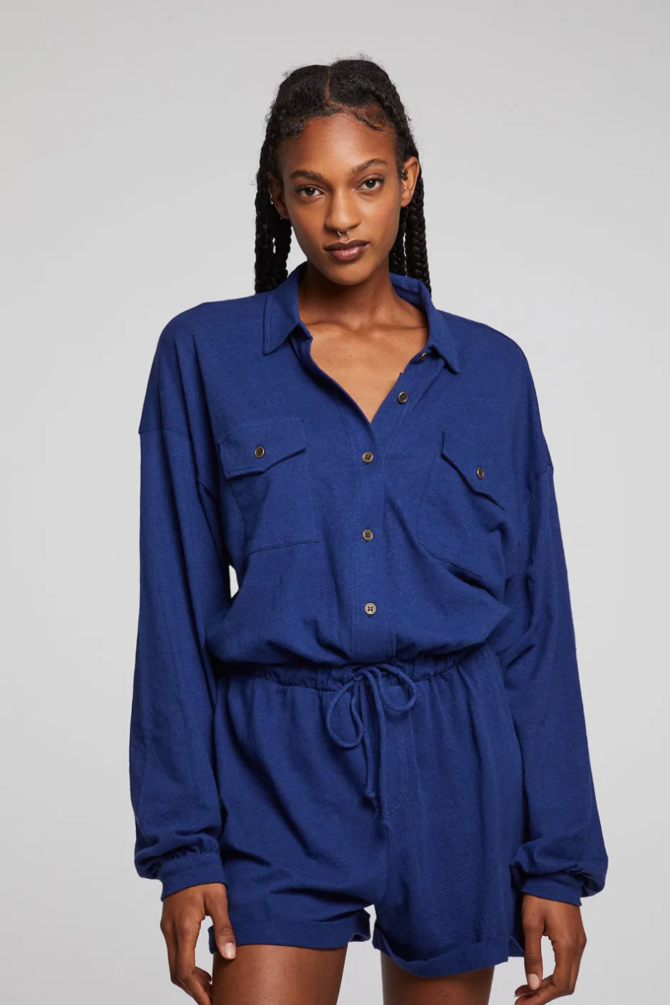 Women Chaser Brand Nocelle French Blue Jumpsuit