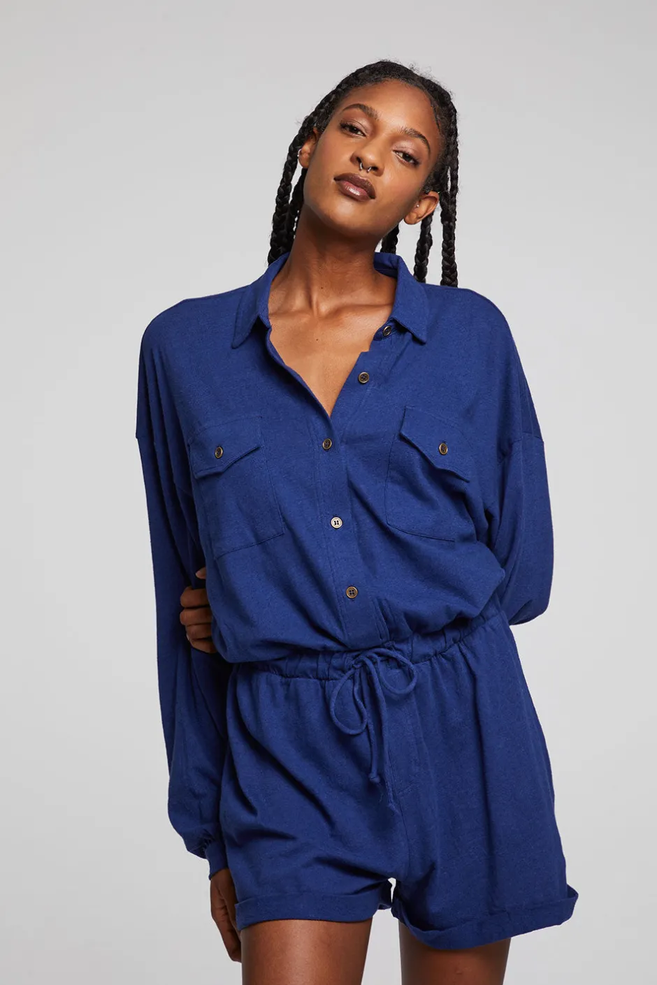 Women Chaser Brand Nocelle French Blue Jumpsuit