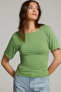 Women Chaser Brand Ocala Whitecap Grey And Piquant Green Reversible Top