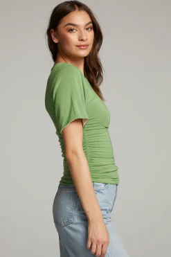 Women Chaser Brand Ocala Whitecap Grey And Piquant Green Reversible Top