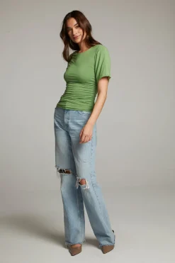 Women Chaser Brand Ocala Whitecap Grey And Piquant Green Reversible Top