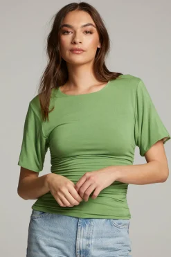Women Chaser Brand Ocala Whitecap Grey And Piquant Green Reversible Top