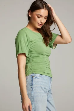 Women Chaser Brand Ocala Whitecap Grey And Piquant Green Reversible Top