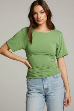 Women Chaser Brand Ocala Whitecap Grey And Piquant Green Reversible Top