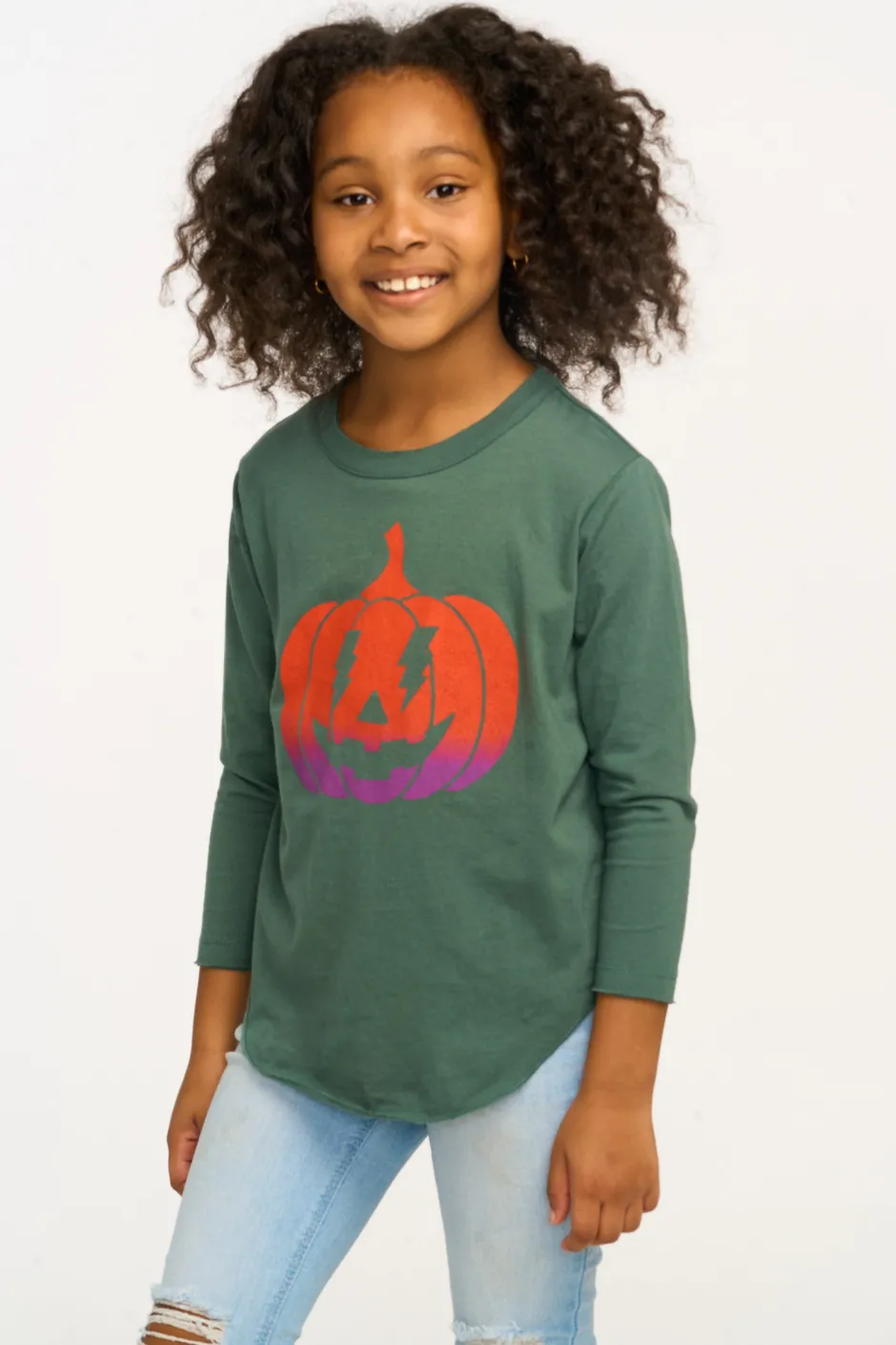 Kids Chaser Brand Ombre Pumpkin Long Sleeve