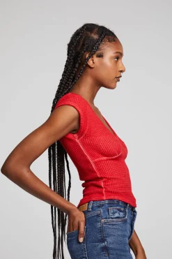 Women Chaser Brand Page Crimson Tee