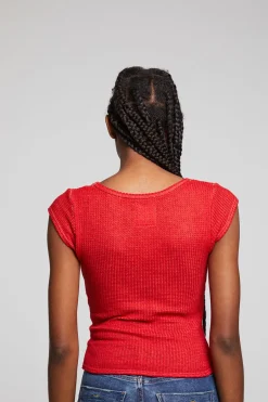 Women Chaser Brand Page Crimson Tee