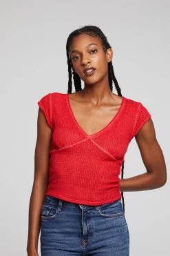 Women Chaser Brand Page Crimson Tee
