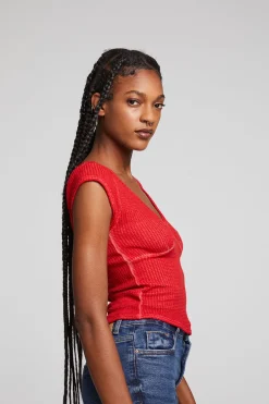 Women Chaser Brand Page Crimson Tee