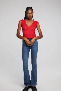 Women Chaser Brand Page Crimson Tee