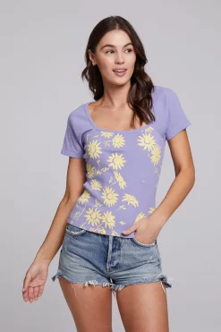 Women Chaser Brand Painted Daisies Sambuco Tee