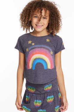 Kids Chaser Brand Painted Rainbow Girls Tee