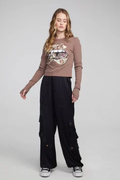 Women Chaser Brand Paisley Lips Long Sleeve
