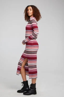 Women Chaser Brand Palm Roxy Stripe Midi Dress